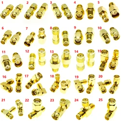 SMA auf SMA-Stecker männlich weiblich Klinkenstecker RP SMA RPSMA gerade rechtwinklig 3-Wege-HF-Kupfer-Adapter Konverter WLAN-Antenne