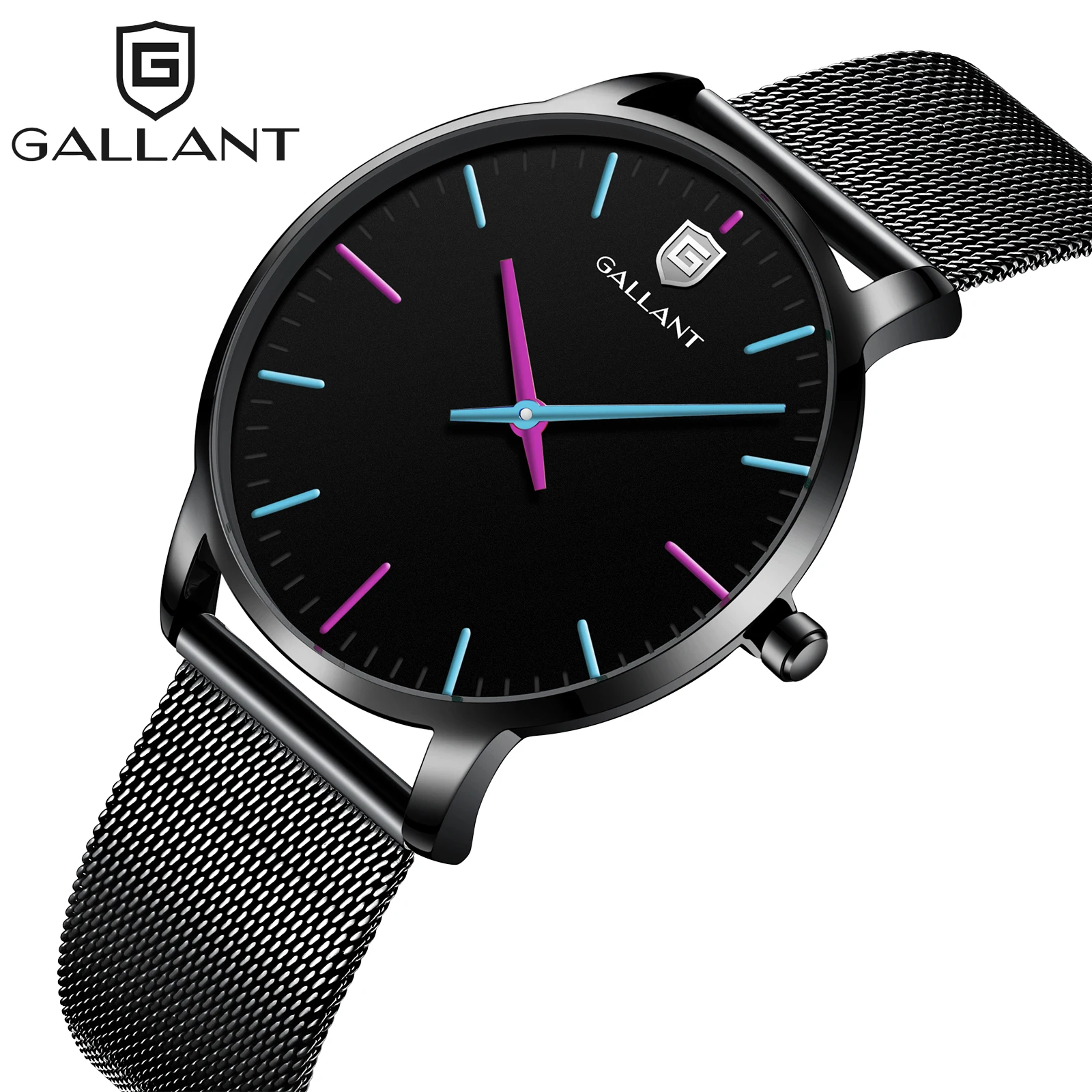 Orologio da donna GALLANT orologi al quarzo da donna minimalisti orologi da polso a maglie in acciaio inossidabile orologio da polso Casual moda nero