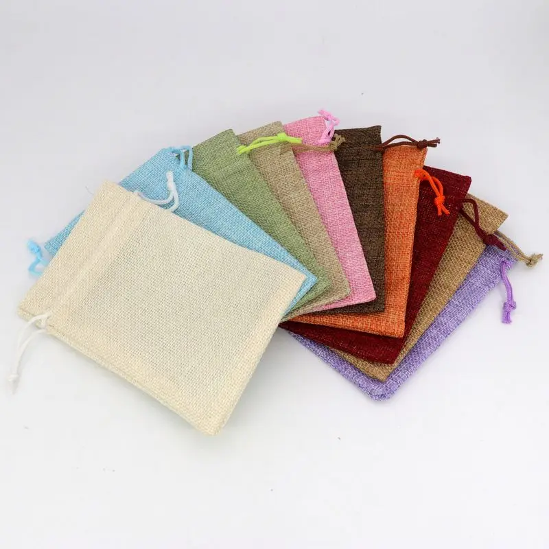 5Pcs/lot Colorful Fabric Gift Bag and Packaging Drawstring Pouches For Jewelry Finding Wedding Engagement DIY Accessories