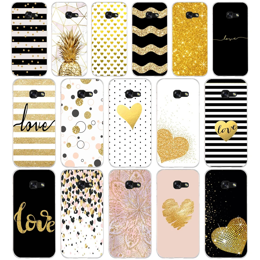 319FG amp yellow gold glitter  Soft Silicone Tpu Cover phone Case for Samsung a3 2016 a5 2017 a6 plus a7 a8 2018 s6 7 8 9