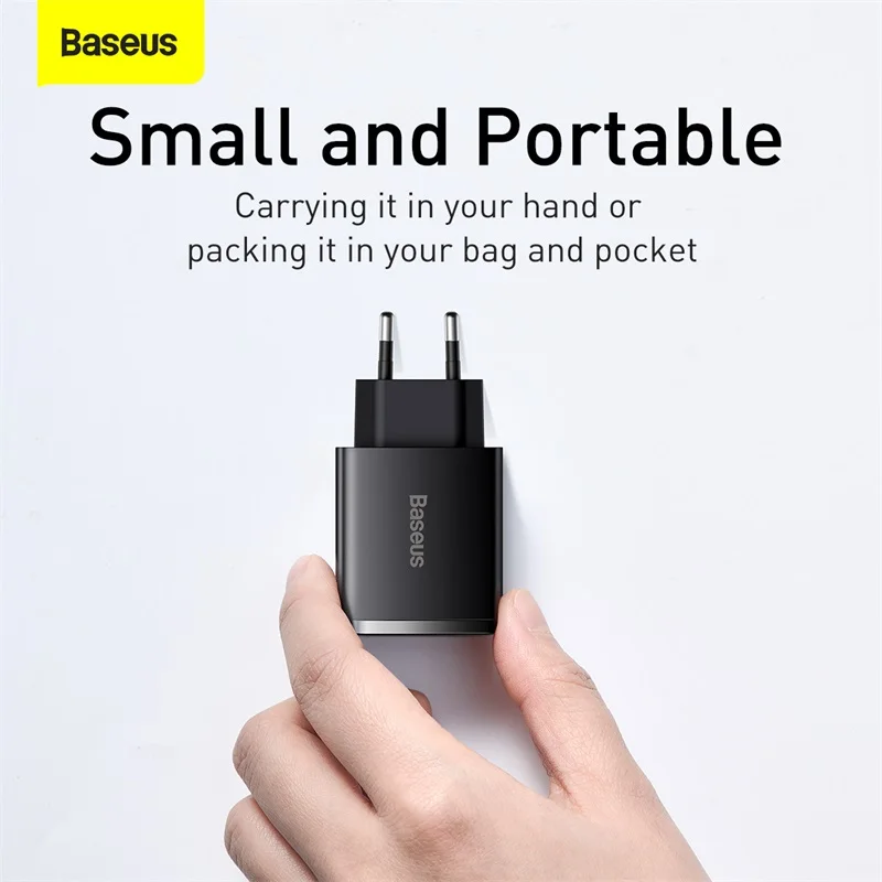 Baseus 30W USB tipo C cargador de carga rápida para iPhone 16 15 14 Pro Max Samsung Xiaomi QC 3,0 PD 20W cargador de teléfono de carga rápida