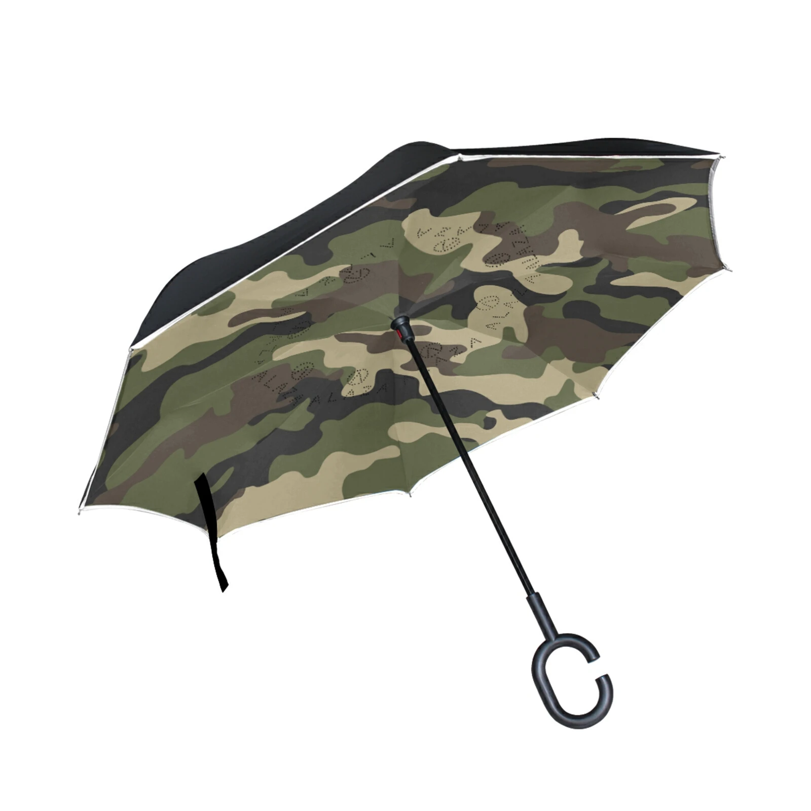 

Camouflage Windproof Car Reverse Umbrella Rain Women Men Double Layer Inverted Self Stand Long Handle Umbrella Parasol Parapluie