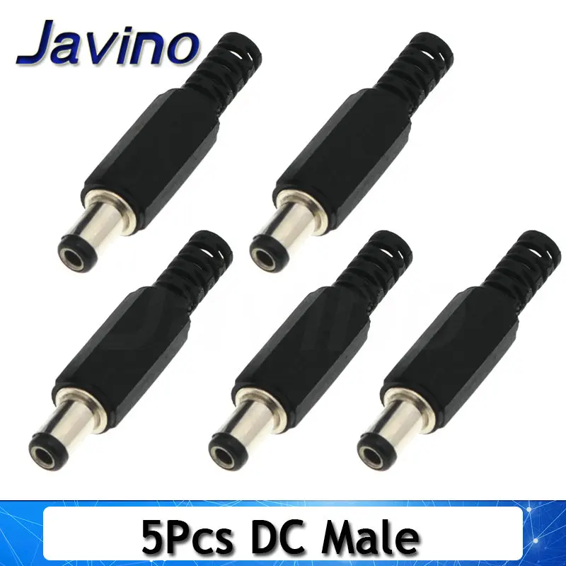 DC Power Jack Plugs Male / Female Socket Adapter Connectors 2.1mm x 5.5mm For DIY Projects Disassembly Female Male Plug 2.5MM