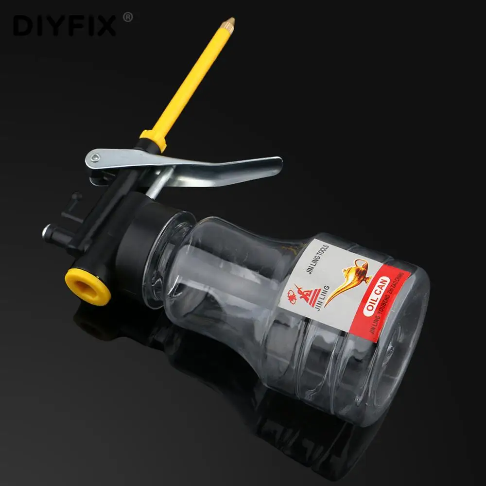 Пистолет для смазки DIYFIX, 250 мл, масляный насос, баночка для смазочного масла, пластиковый прозрачный шланг, масляный инжектор высокого давления, баночка для ремонта автомобиля