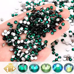 Stile verde Non Hotfix Strass Flatback cristallo pietra Glitter Strass per Strass 3D Nail Art indumento decorazioni di nozze