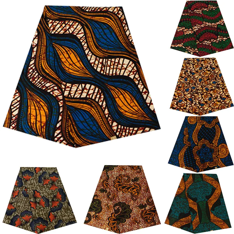 African Ankara Prints Wax Fabric Patchwork Retro Style Warp Sewing Woman Dress Craft DIY Africa Material 100% Polyester By Yard