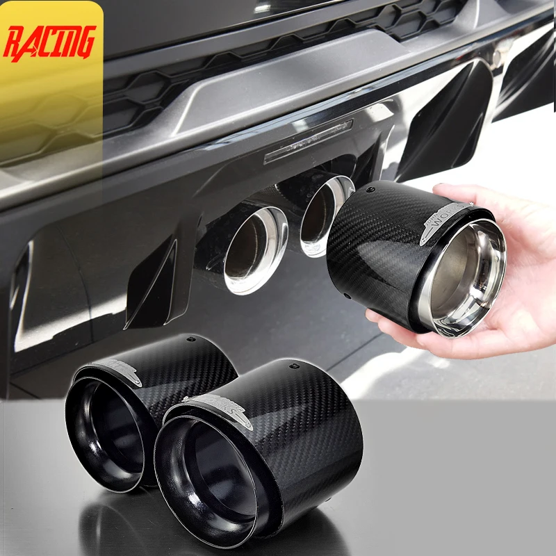 

1 Piece High Quality Black Carbon Fiber 95mm Exhaust Tips for New 2021 2022 Mini Copper F60 JCW Countryman Model