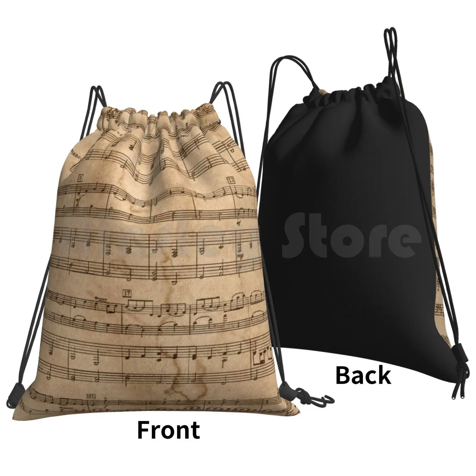 Pachelbel's Canon Backpack Drawstring Bag Riding Climbing Gym Bag Music Sheet Music Music Note Music Notes Musical Musical