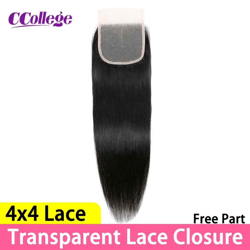 Straight Hair Transparent Lace Frontal Closure Only Natural Brazilian Human Hair Middle Part 4x4 Lace Closure 13x4 Lace Frontal