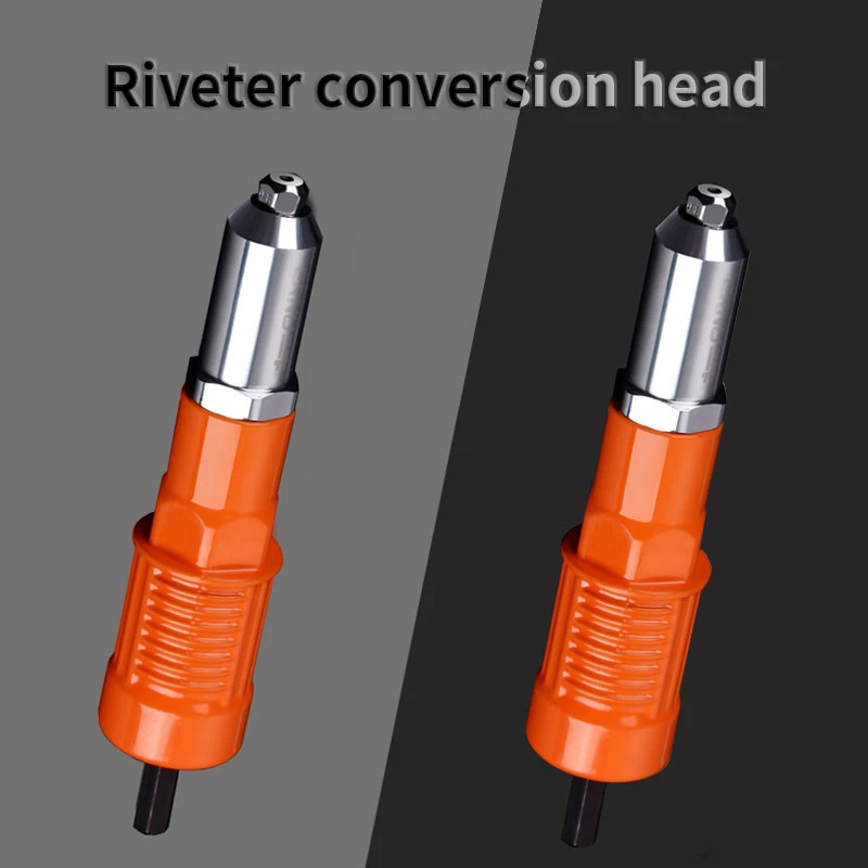 Electric Riveting Gun Conversion Head Alloy Steel Durable Rivet Part Using With Electric Drill Efficient Labor-saving Rivet Tool