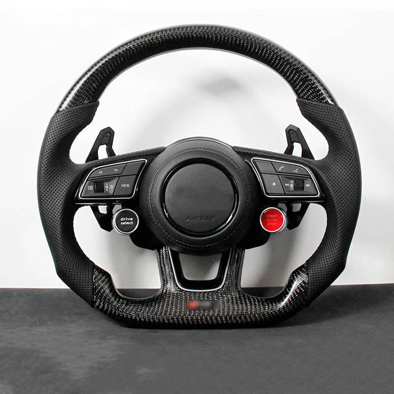 

Perforated Leather Carbon Fiber Steering Wheel Fully Alcantara for Audi RS3 RS4 RS5 A3 A4 A5 S3 S4 S5 2017-2021