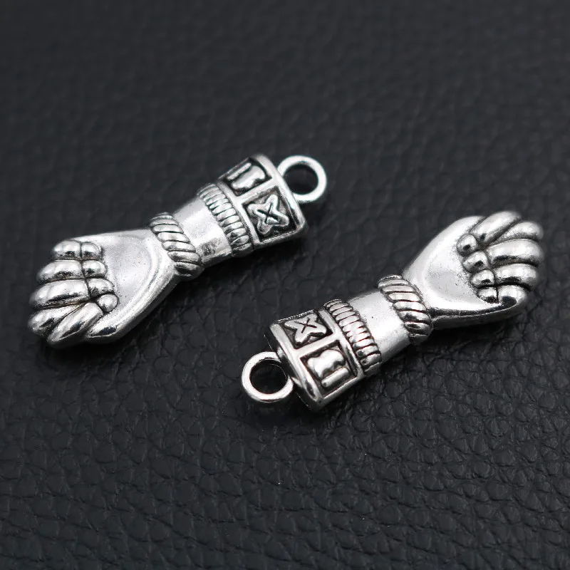 4pcs 3D Hands Pendants, Hands Of Knight Charms,  Hands Of Samurai Charms,Hands Of  Power Charms, DIY Metal Jewelry Accessories