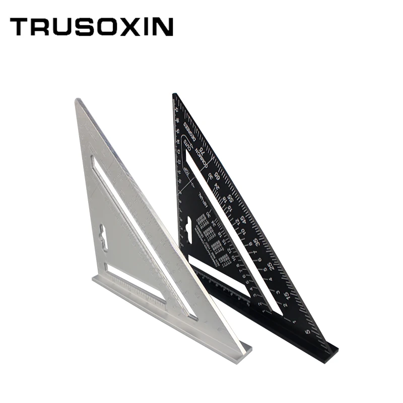 

Triangle Ruler 7inch Aluminum Alloy Angle Protractor Speed Metric Square Measuring Ruler For Building Framing Tools Gauges