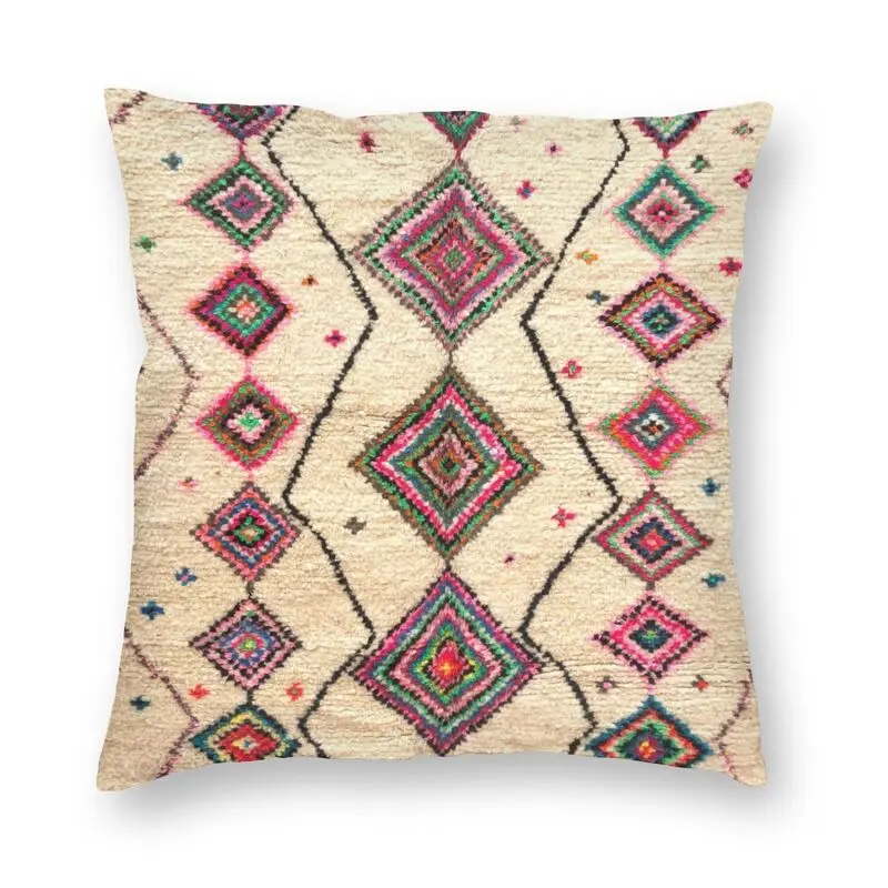 Moroccan Berber Rug Boho Style Cushion Covers Sofa Home Decorative Antique Bohemian Geometric Square Throw Pillow Cover 45x45