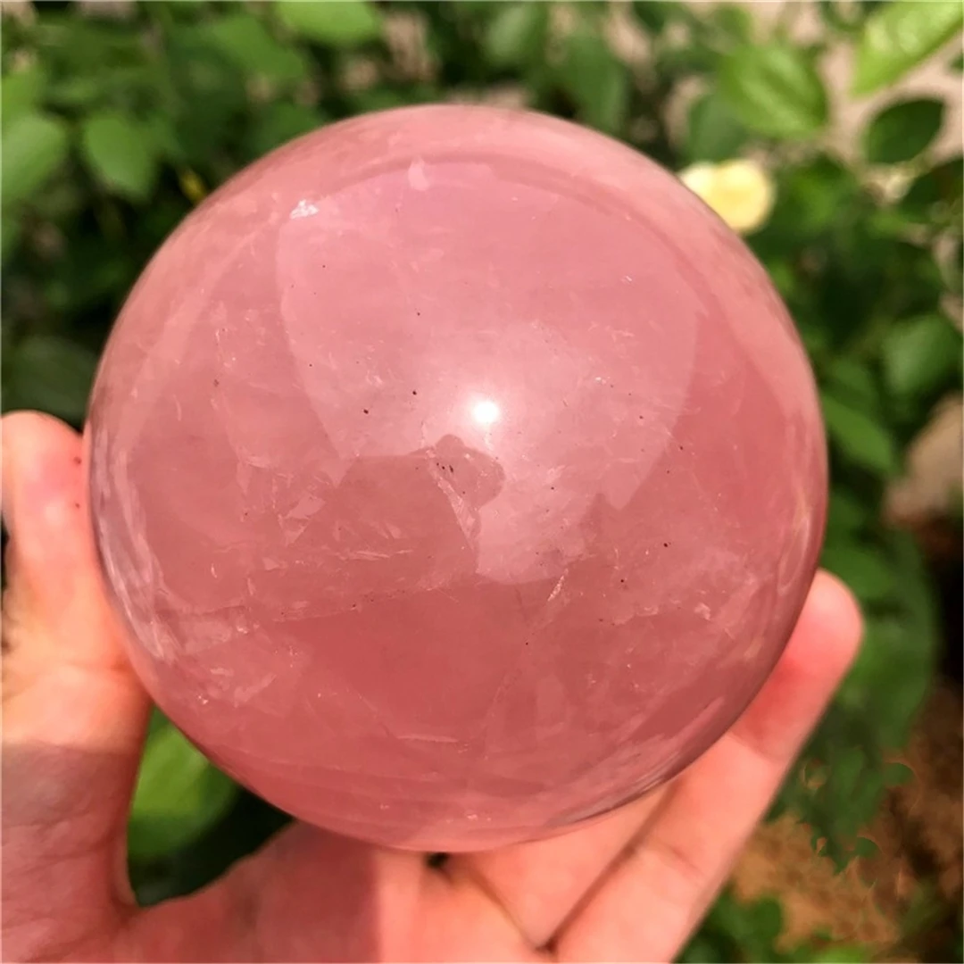 1kg Natural Quartz Rose Jewelry Pink Crystal Ball Crafts Lucky Symbols Ornament Reiki Sphere Desk Decor For Furniture Wife Gift