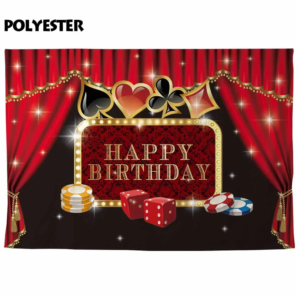 Funnytree photo background photozone backdrop Casino Party Poker Birthday Party curtain photography studio photophone