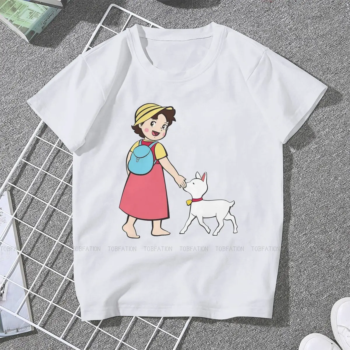 Heidi and litle Goat Female Shirts  Oversized Vintage Women Clothing Harajuku Casual Feminine Blusas