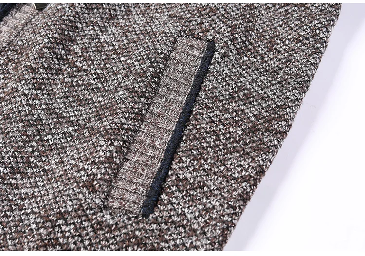 Top Qualität Herbst Winter Neue männer Jacke Slim Fit Stehkragen Zipper Jacke Männer Solide Baumwolle Dicke Warme Pullover – Detail 20