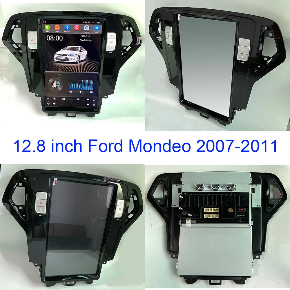Android 11 12.8 Inch Vertical Screen Tesla Style Car Radio GPS  Carplay Auto Navigation Player For Ford  Mondeo 2007-2010