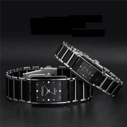 Newest Hot Sales Fashion High Quality Brand Women Men Couples Leisure Watch Waterproof Square Ceramics Wristwatch Birthday Gift