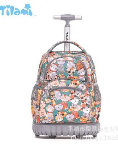 16 inch Children school wheeled backpack for girls school bag wheels School Rolling backpack Bags kids travel trolley backpack