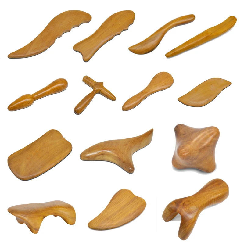 

New 14Pcs/set Fragrant Wood Body Massage Tool Foot Reflexology AcupunctureThai Massager Roller Therapy Meridians Scrap Lymphatic