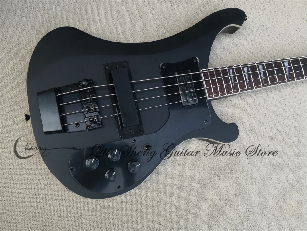 Order booking 4003 electric guitar bass, 4 strings matte black bass,fixed bridge,black buttons pickups