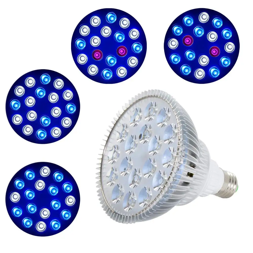 Luz LED para acuario de 54W, iluminación para mascotas, lámpara para pecera, Bombilla para planta, Arrecife de Coral marino, sumidero, algas, UV, IR, rojo y azul