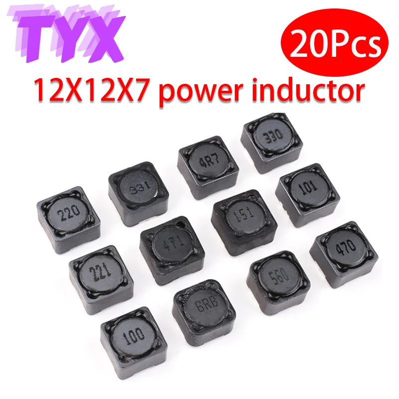 20PCS 12*12*7mm CD127R Power Inductance  Shielded Inductor SMD Inductor 2.2/3.3/4.7/6.8/10/15/22/33/47/68/100/150/220/330-680UH