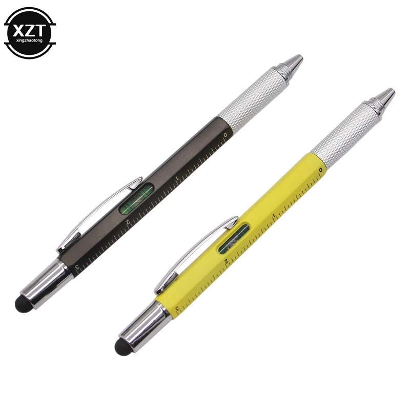 7 in 1 Multifunction Ballpoint Pen With Modern Handheld Tool Designed To Measure Technical Ruler Screwdriver Touch Screen Stylu