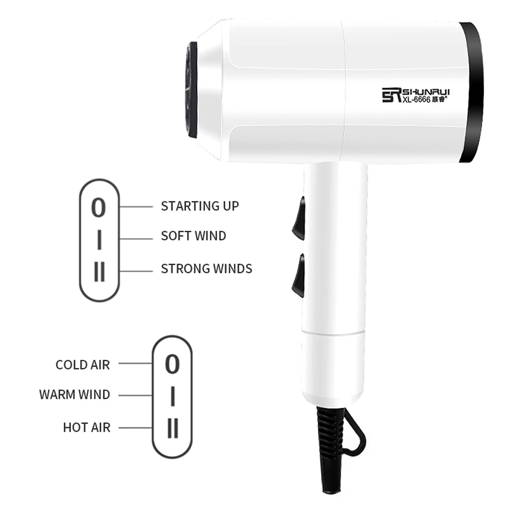 Pengering Rambut Profesional untuk Penggunaan Di Rumah Pengering Rambut Udara Panas/Dingin Bisu Listrik Ion Negatif Biru Mengumpulkan Pengering Rambut