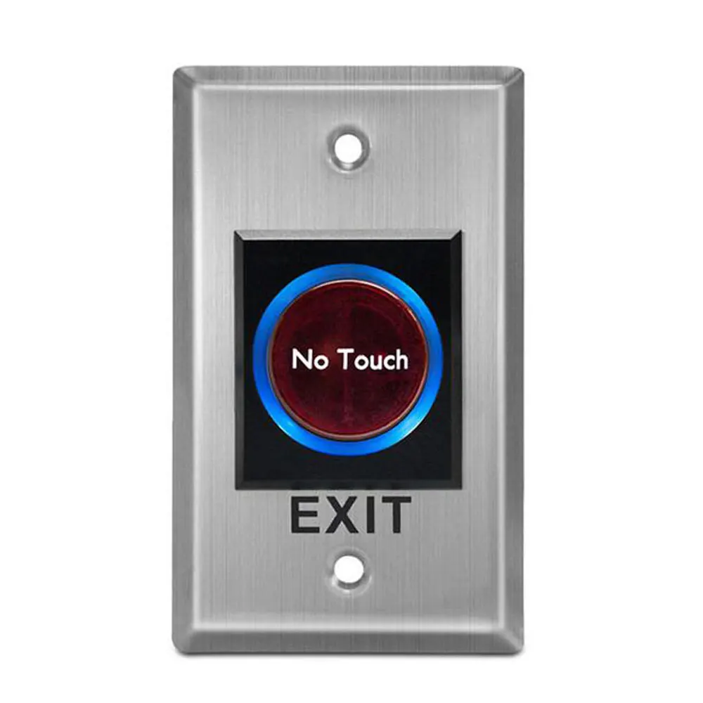 5pcs Infrared Exit Button NO Touch Panel NO/NC/COM Output Blue Back Light Electric Box Cassette