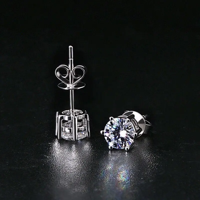 Maßgefertigte 0,5-2 Karat Ohrringe GRA Moissanit-Ohrstecker 925 Sterling Silber D VVS1 Klassischer Damen-Hochzeitsschmuck – Detail 4