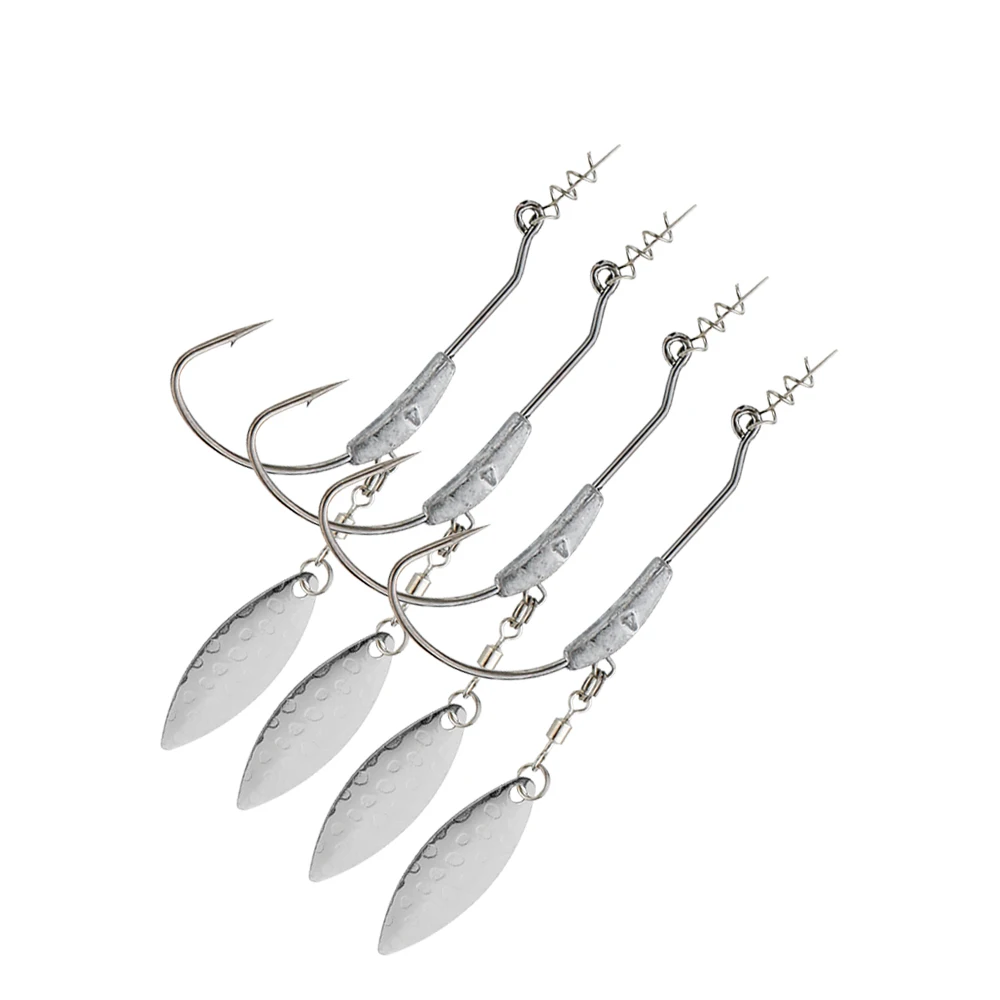 JOHNCOO 2-9g Crank Offset Fishing Hook 8pcs Jig Head Fishhook For Soft Worm Lure Barbed Fishing Hooks
