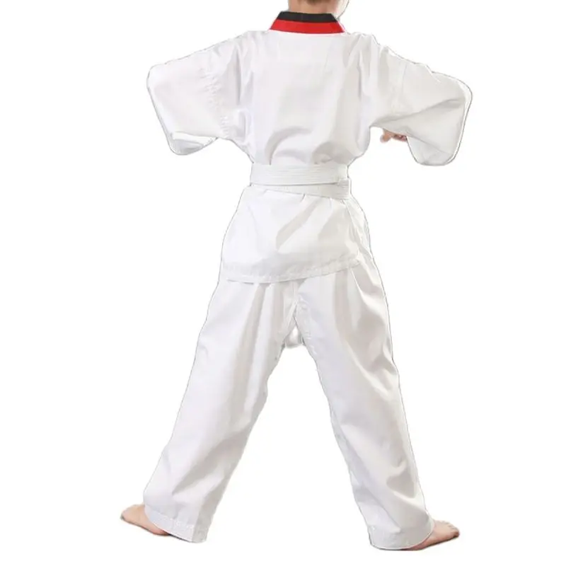 Hot Sale White Taekwondo Uniform Children Adult Taekwondo Dobok With Belt Sports Gym Martial Arts Suit Taekwondo Equipment