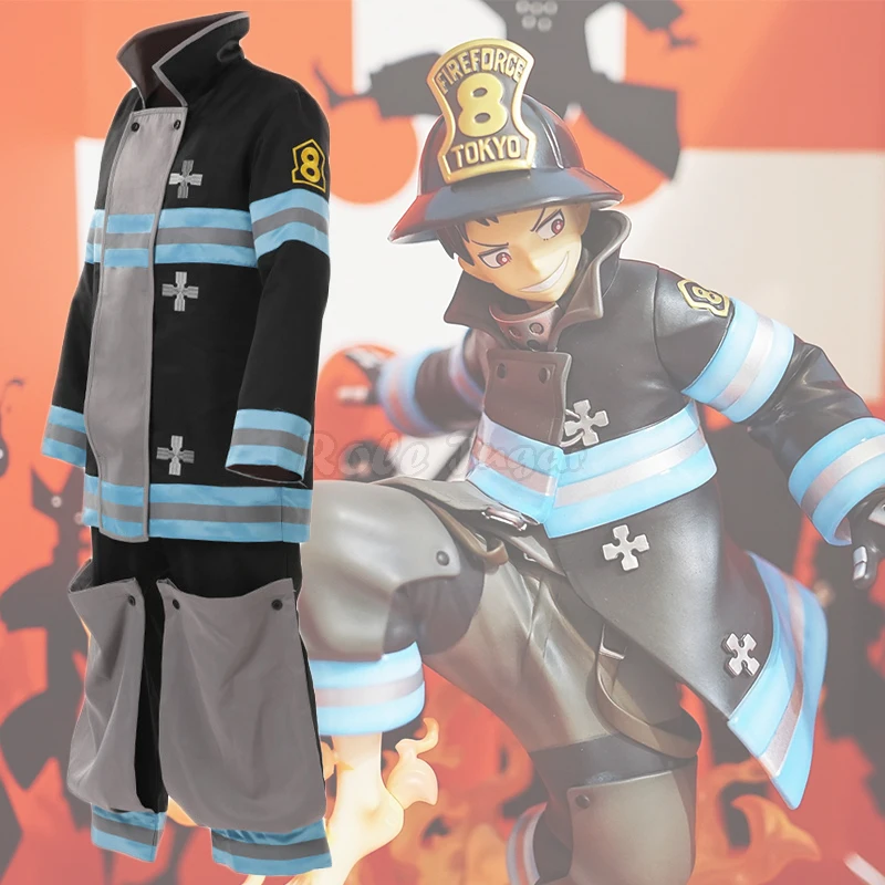 Anime Fire Force Enen No Shouboutai/Enn Enn no Shouboutai Shinra Kusakabe Cosplay Costume Men Coat Pant Hat Accessori C150X16