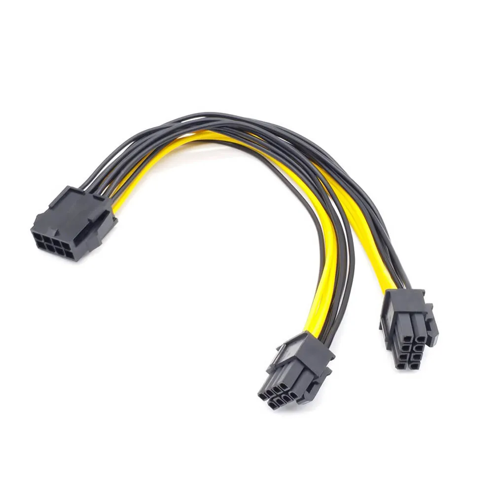 EPS CPU 12 فولت 8Pin أنثى إلى ثنائي 8Pin (4 + 4) دبوس EPS 12 فولت ذكر اللوحة كابل إمداد الطاقة Y الفاصل محول