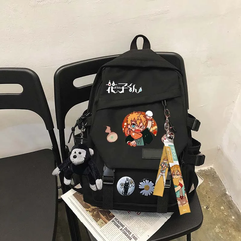 Style Anime Toilet-Bound Hanako Kun Pattern Nylon Backpack Bookbag High Capacity Travel Mochila for Girls Boys Students Mochilas