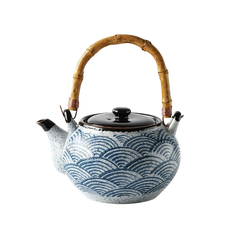 

Chinese Ceramic Sea Damaskeen Household Teapot Creative Ceramic Teapot Kung Fu Tea Set Filter Teapot Tea Cup Restaurant Single