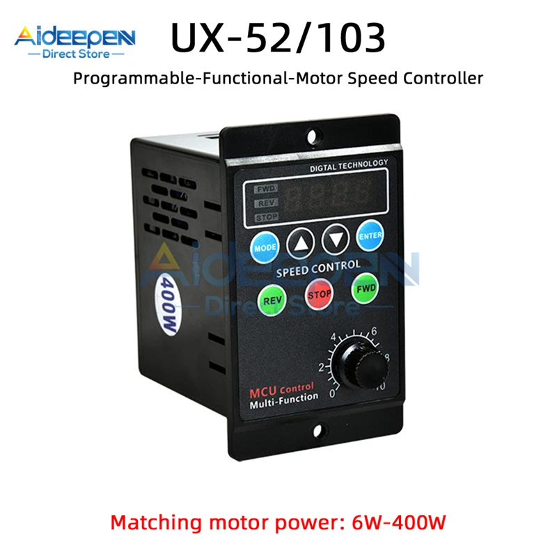 

400W AC 220V Motor Speed Regulator Controller Multifunctional Motor Speed Controller Display Rate Target Value Settable 50/60Hz