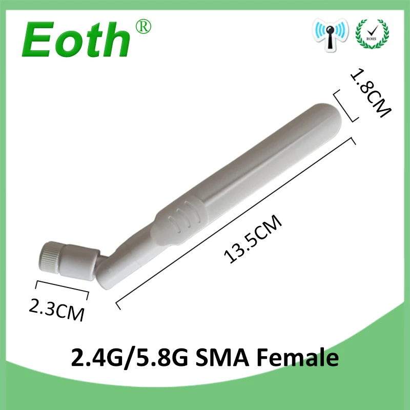 wifi IOT  PBX 2.4GHz 5GHz 5.8Ghz Antenna 8dBi RP-SMA Connector Dual Band aerial SMA female wireless router 2.4 ghz antena 5.8