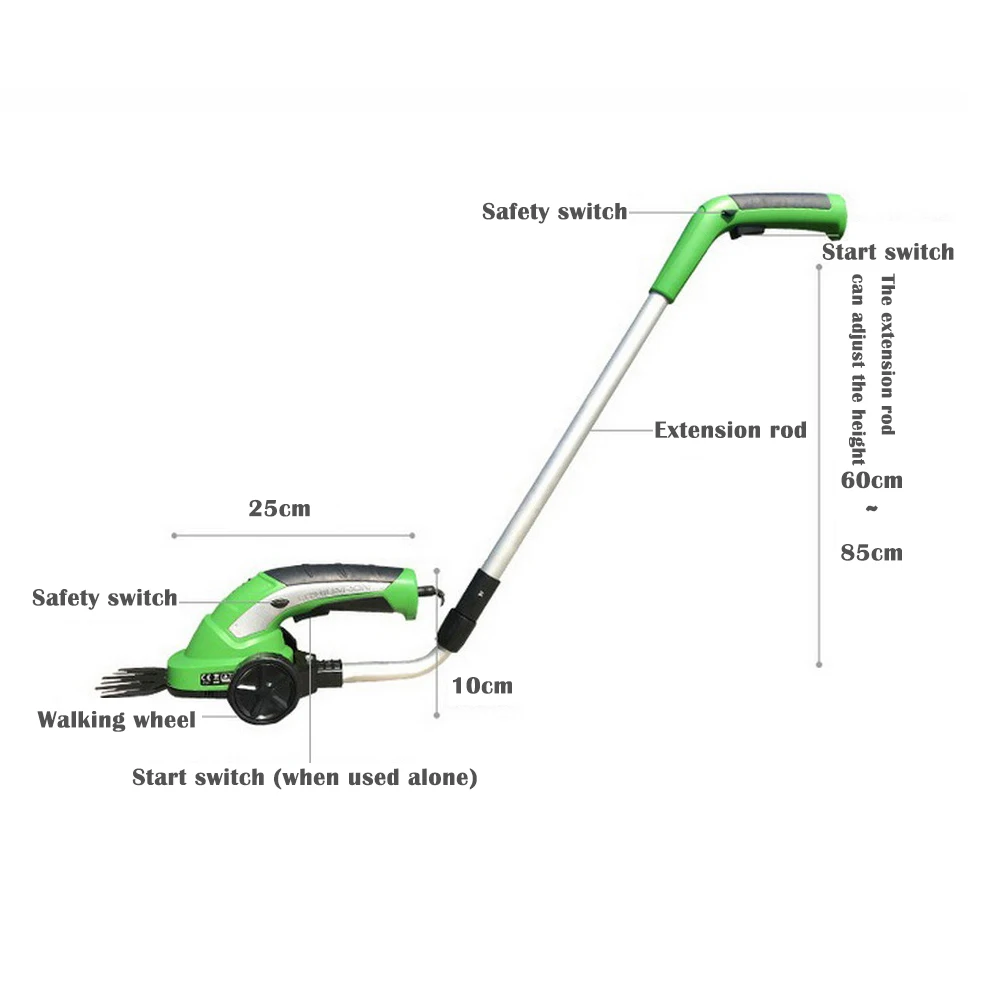 7.2V Mini Electric Grass Trimmer Lawn Mower Lithium-ion Cordless Hedge Trimmer Rechargeable Cutting Garden Tools Weeding Shear