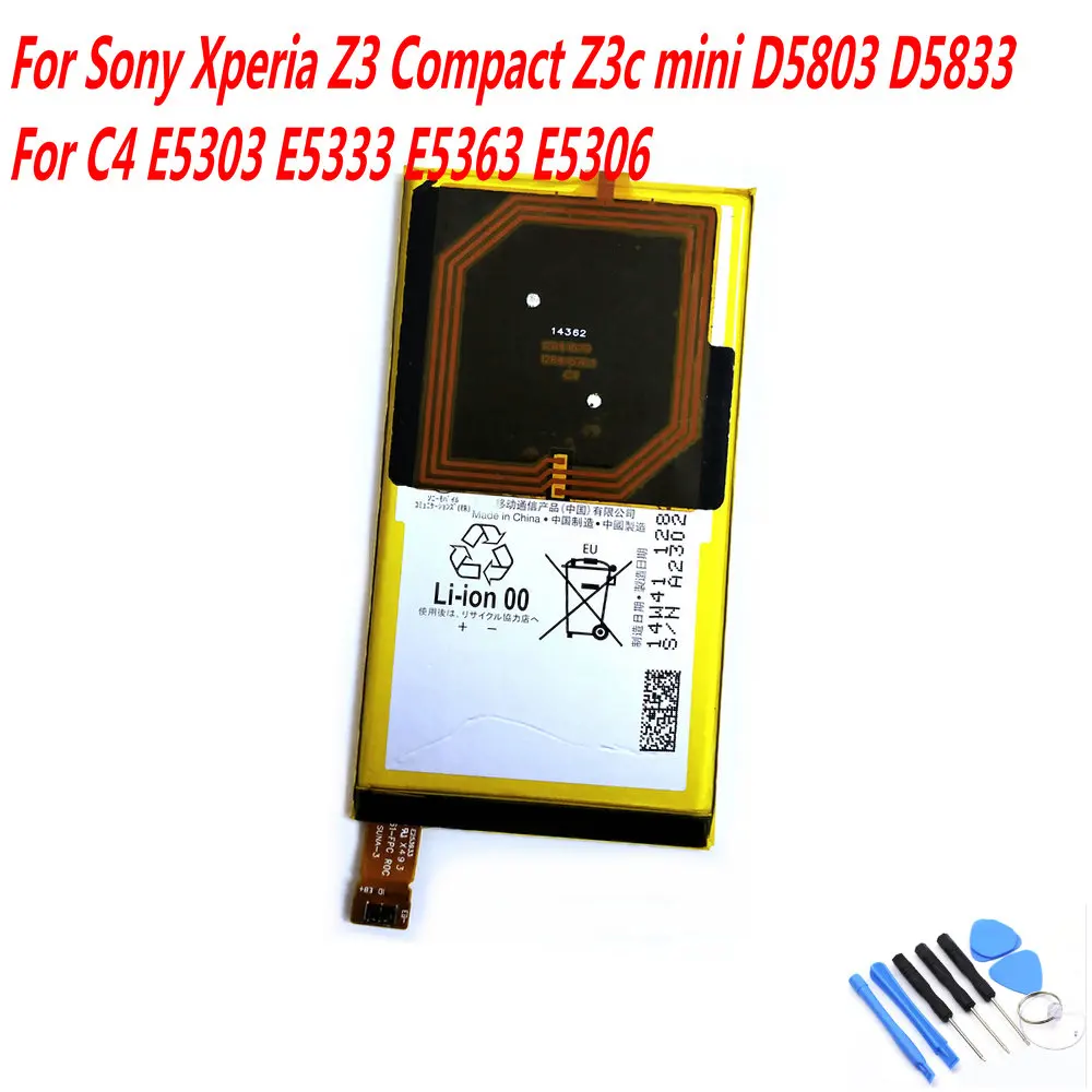 Genuine 2600mAh LIS1561ERPC NFC Battery For Sony Xperia Z3 Compact Z3C Mini D5803 D5833 C4 E5303 E5333 E5363 E5306 Mobile Phone