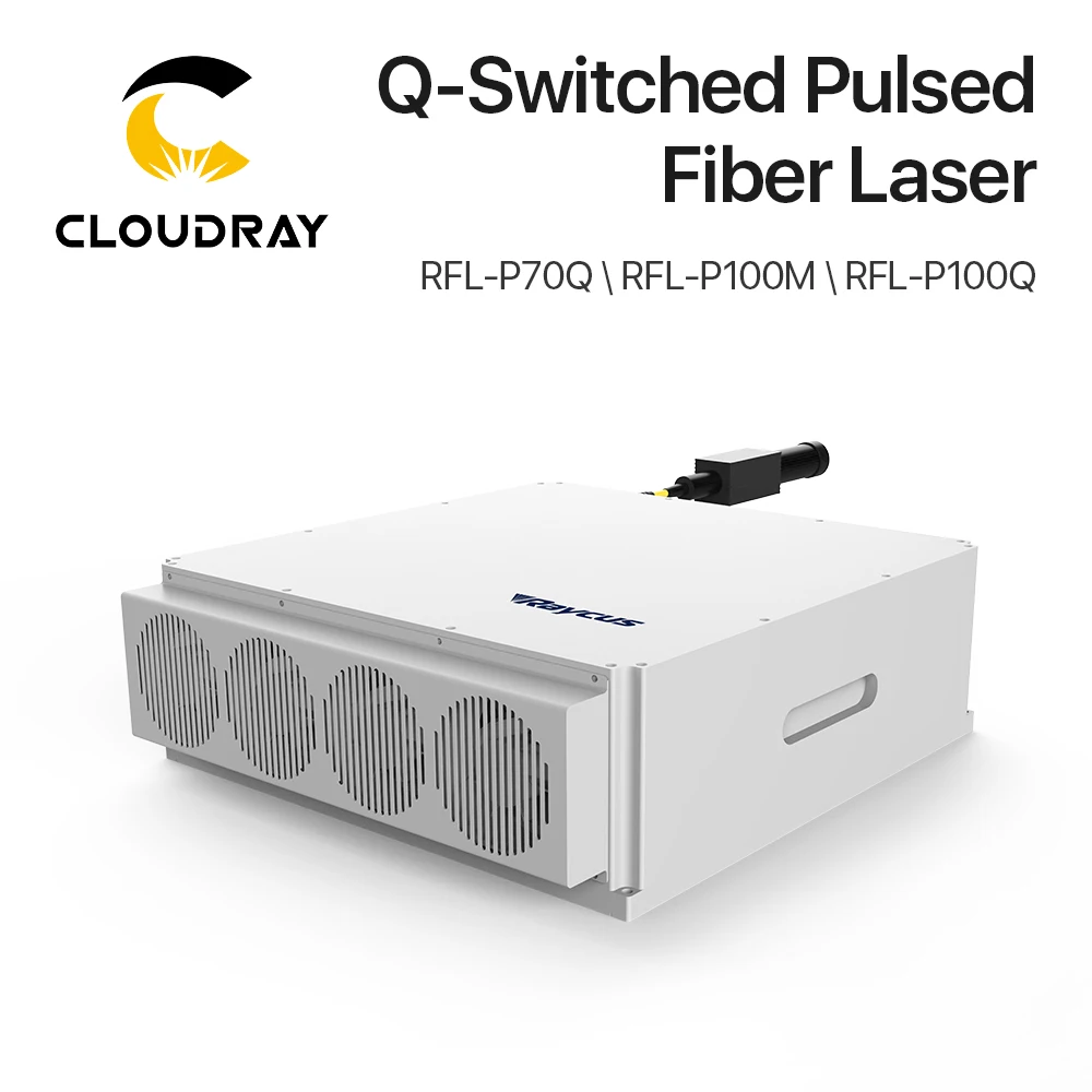 Cloudray Original Raycus Q-Switched Pulsed Laser Source 70W 100W Gold Siver Metal Color Marking Laser 1064nm for Marking Part