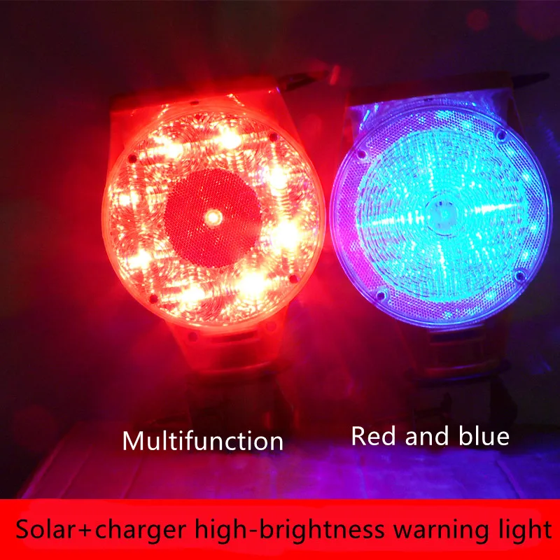 Double Type Powered Solar LED Warning Light Rechargerable Light Control Road Barrier Flash Safety Road Construction Warning Lamp