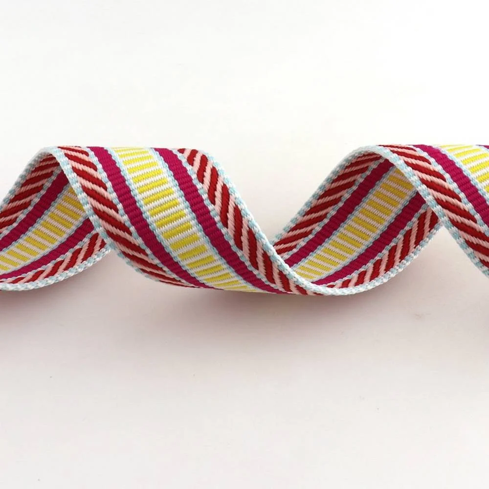 1 yard Multicolor 38mm Retro Ethnic Style Striped Cotton Webbing Belt Dog Collar Webbing DIY Garment Textile Sewing Accessories