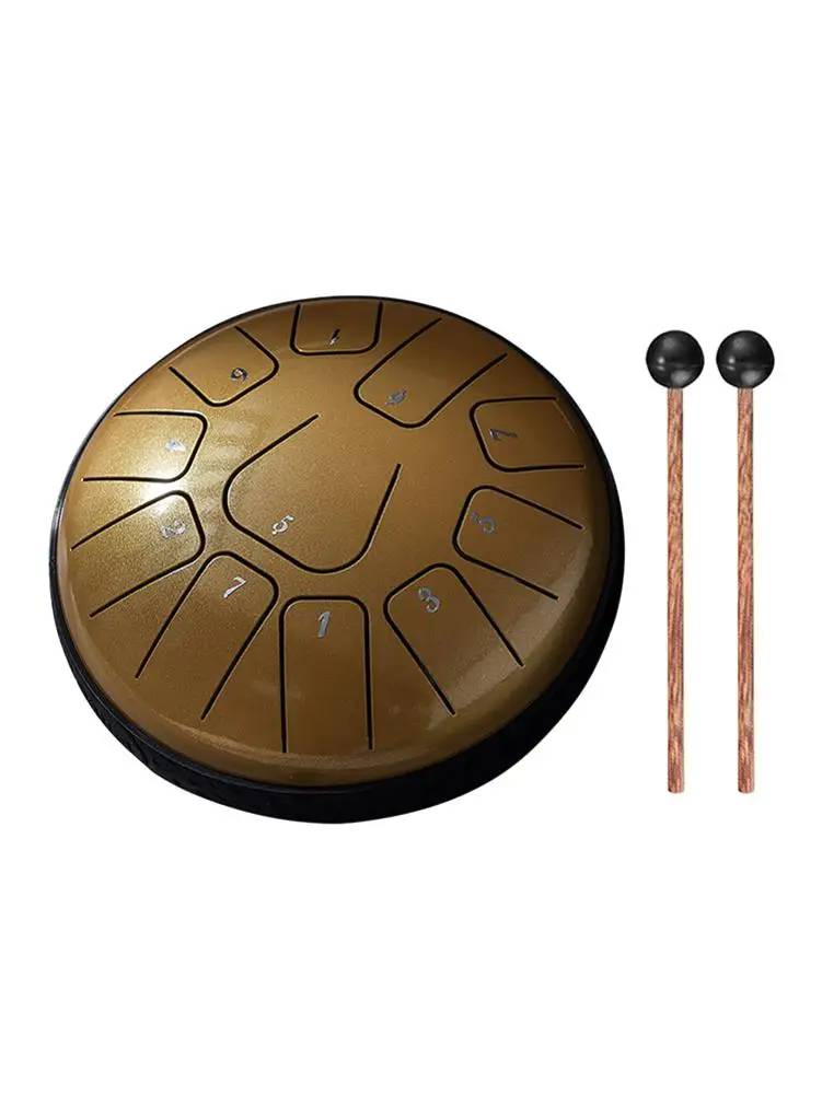 Steel Tongue Drum 6 Inch 11 Notes Percussion Instruments Portable Hand Drum Percussion Instrument For Meditation Mind Healing