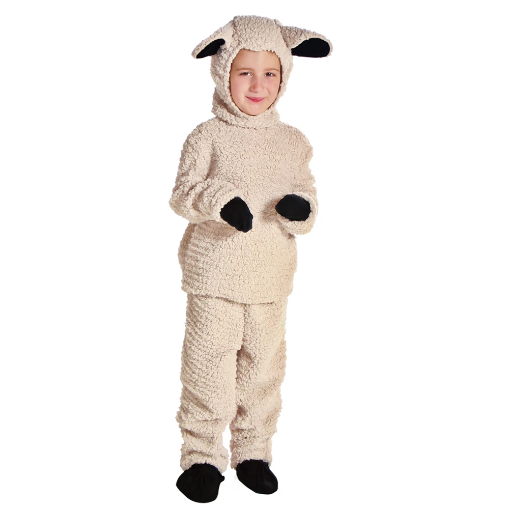 Reneecho Animal Costume Kids Brown Bear Costume Romper Lamb Sheep Children`s Costume For Purim Carnival Cosplay