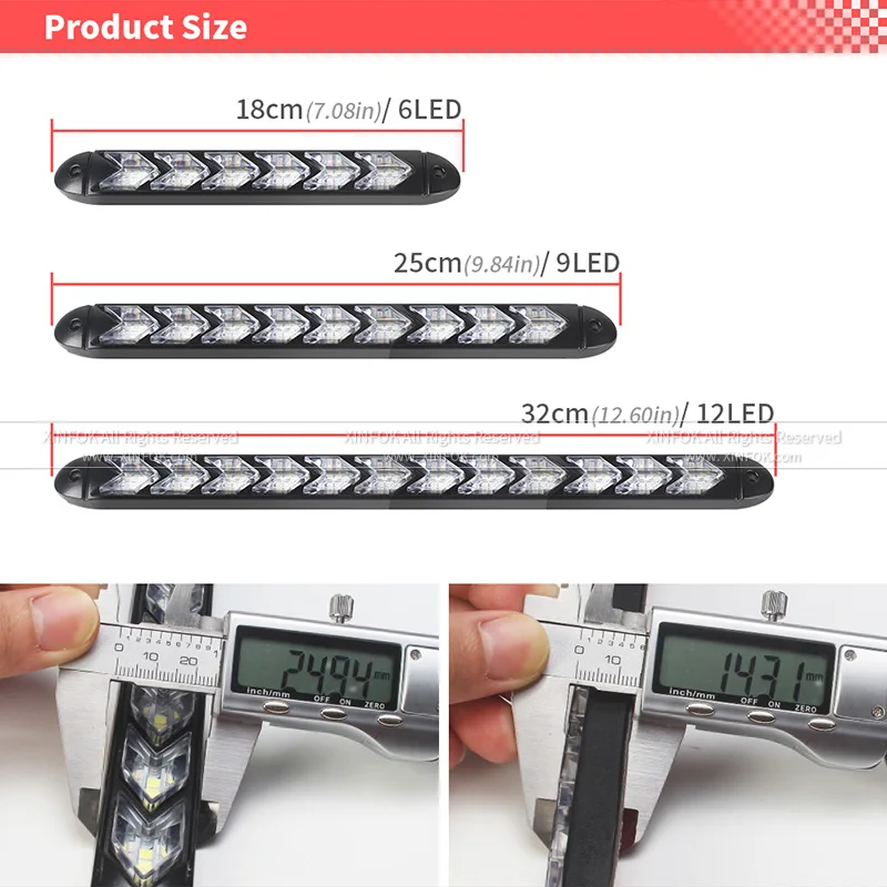 2x Waterproof Car led Switchback LED Daylight Headlight Eye DRL Lamp Dynamic Sequential Brake Turn Signal Daytime Running Light