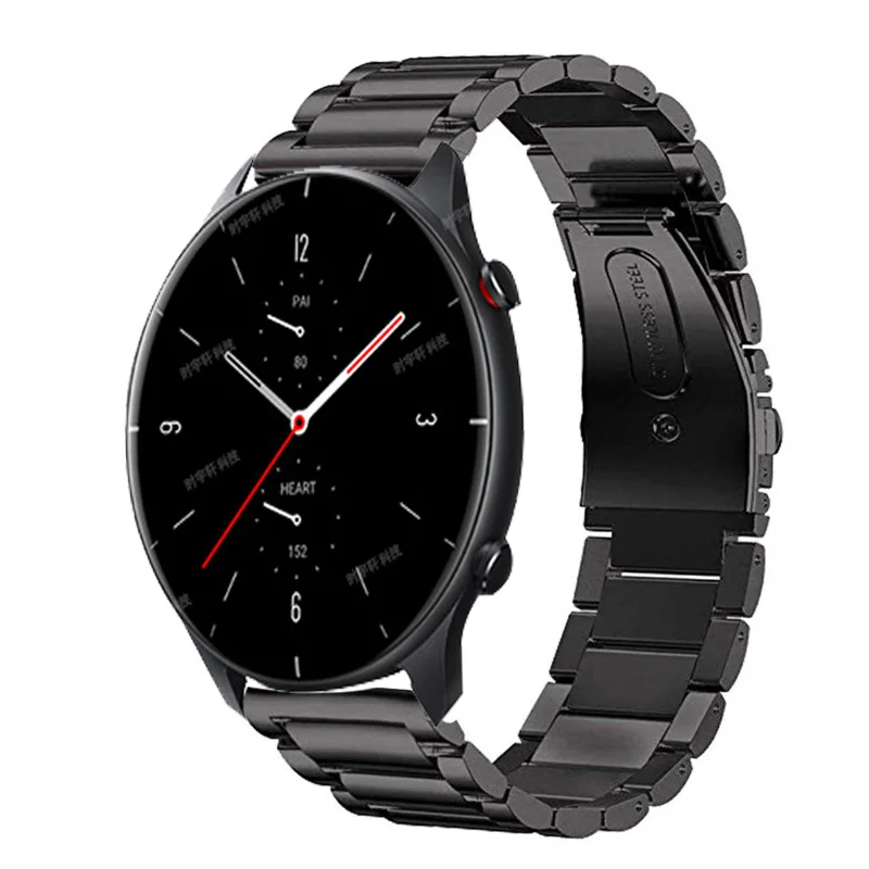 22 مللي متر الفولاذ المقاوم للصدأ المعادن حزام ل شاومي Amazfit ستراتوس 2 ستراتوس 3 سوار العصابات ل Huami GTR 47 مللي متر 2 2E حزام ساعة الأشرطة